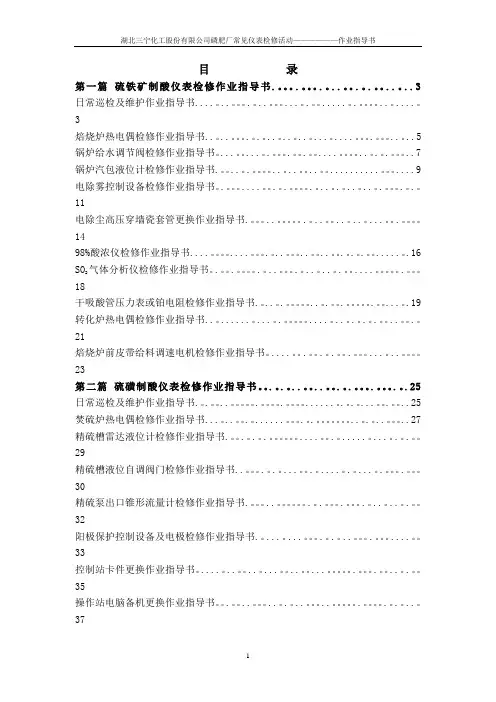 仪表作业指导书