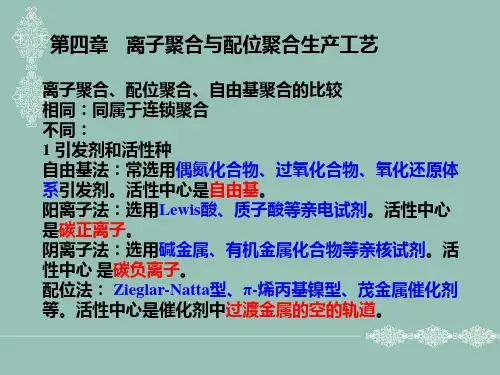 第四章离子聚合与配位聚合生产工艺2012