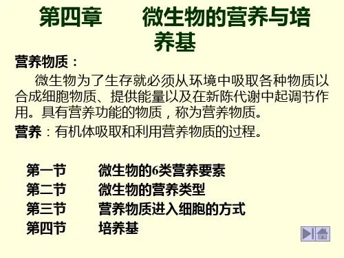 微生物学 微生物的营养与培养基