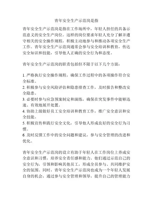 青年安全生产示范岗是指