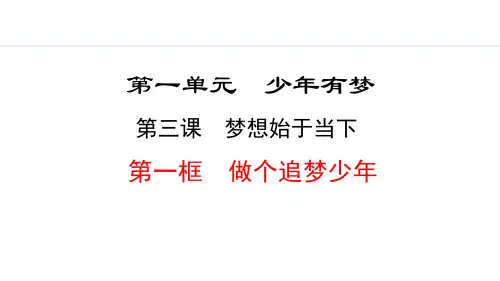 《做个追梦少年》梦想始于当下PPT课件