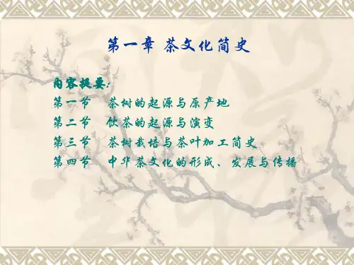 第一章茶文化简史