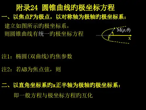 附录24-圆锥曲线的极坐标方程PPT课件一等奖新名师优质课获奖比赛公开课