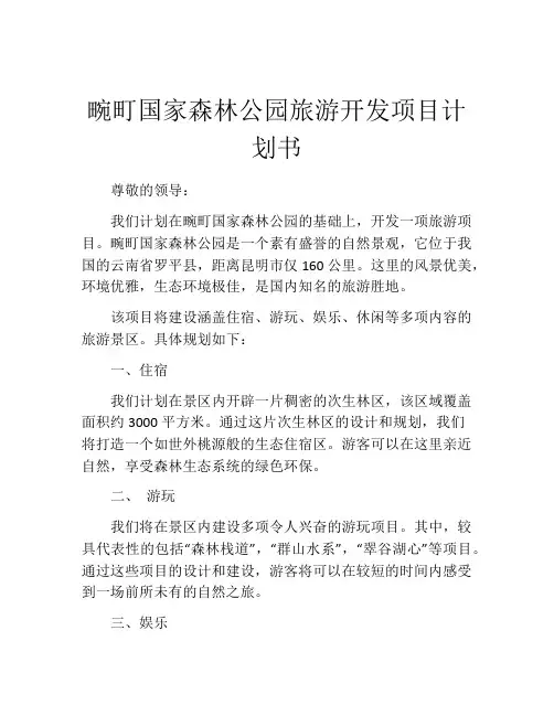 畹町国家森林公园旅游开发项目计划书