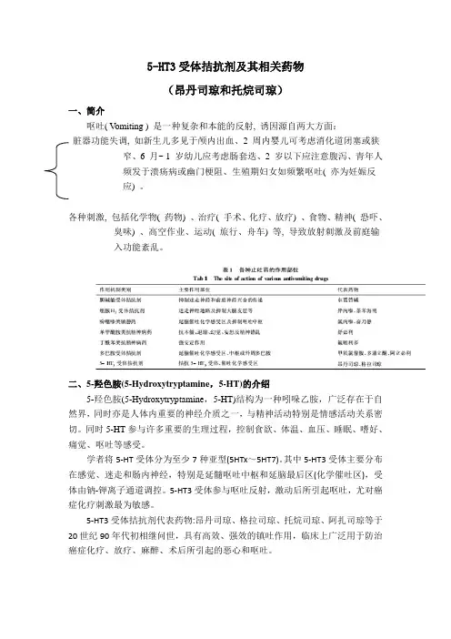 抗5-HT3药物(昂丹司琼和托烷司琼)