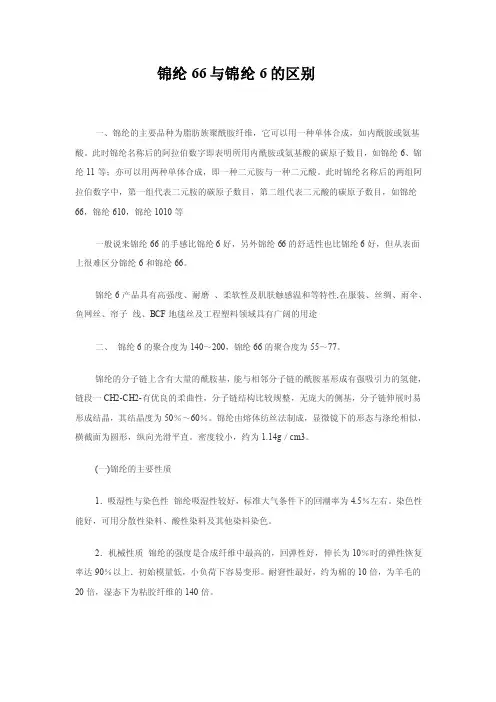 锦纶66与锦纶6的区别