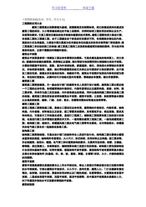 工程图纸基础(名词、符号、代号大全)