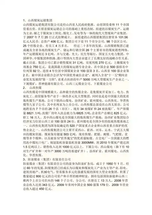 煤矿企业简介