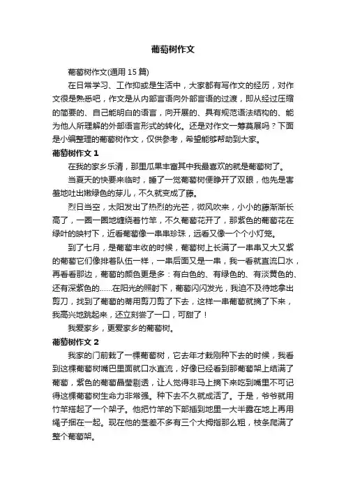 葡萄树作文（通用15篇）