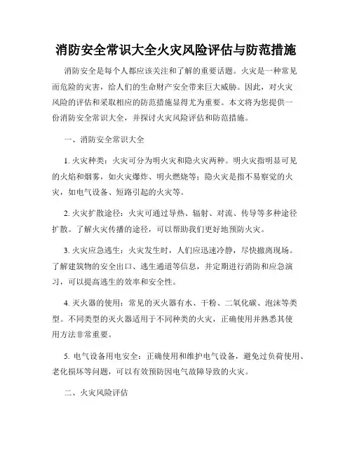 消防安全常识大全火灾风险评估与防范措施