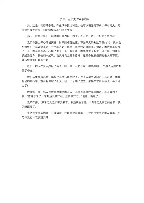 美在什么作文600字初中