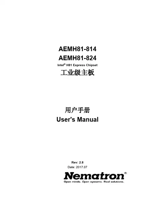 aemh81-814 824 工业级主板 用户手册说明书