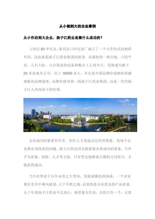 从小做到大的企业事例