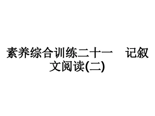 中考语文复习练测课件 素养综合训练21 记叙文阅读(二)