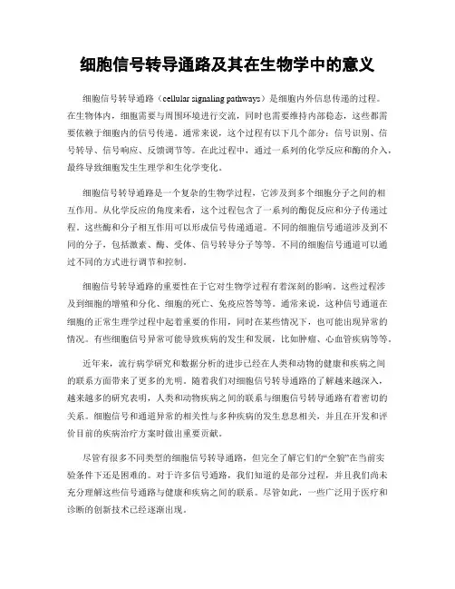 细胞信号转导通路及其在生物学中的意义