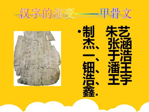 【实用】汉字的演变甲骨文PPT文档