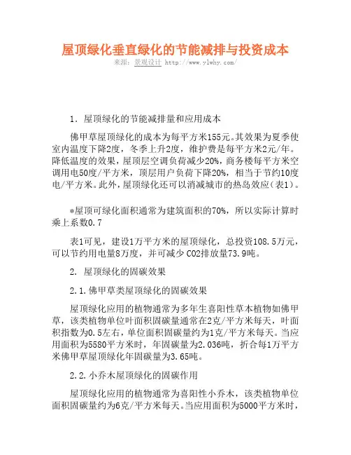 屋顶绿化垂直绿化的节能减排与投资成本