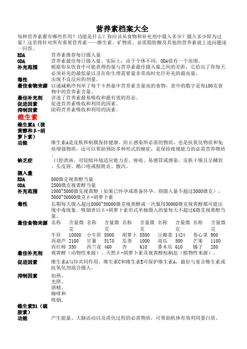 【2024版】常见食物中的营养素——维生素矿物质及必需脂肪酸