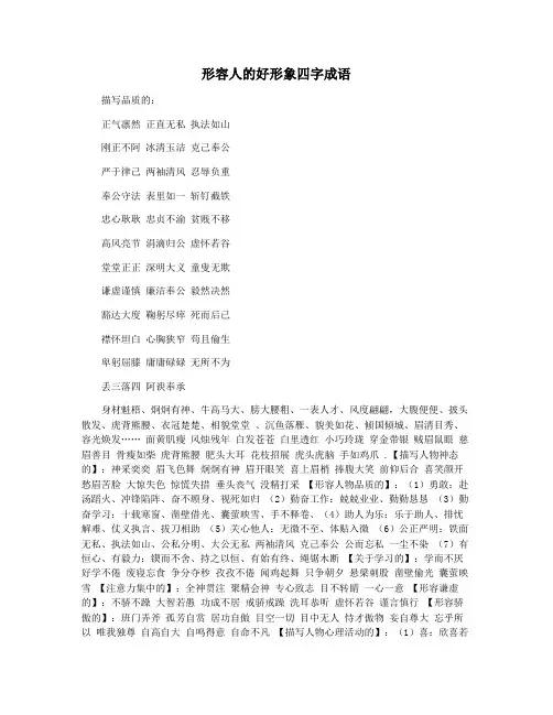 形容人的好形象四字成语