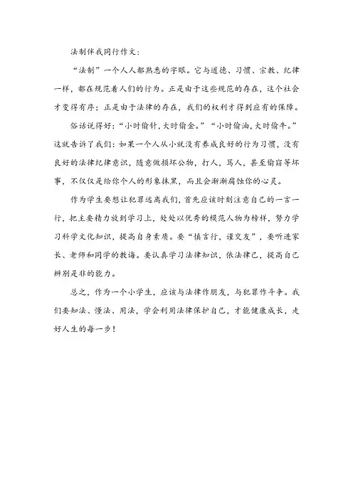 法制伴我同行作文