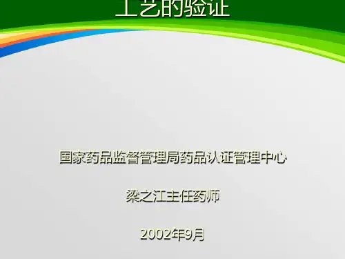 GMP认证检查中关键设备及工艺的验证(PPT 60页)