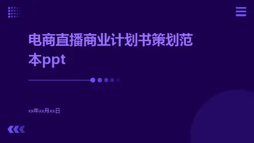 电商直播商业计划书策划范本ppt