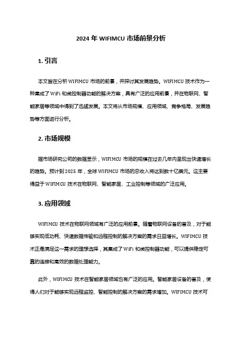 2024年WIFIMCU市场前景分析