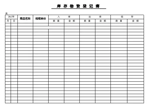 库存商品明细账样本