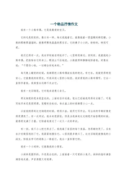 一个物品抒情作文