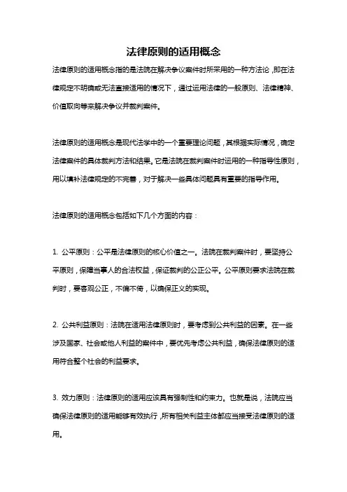 法律原则的适用概念