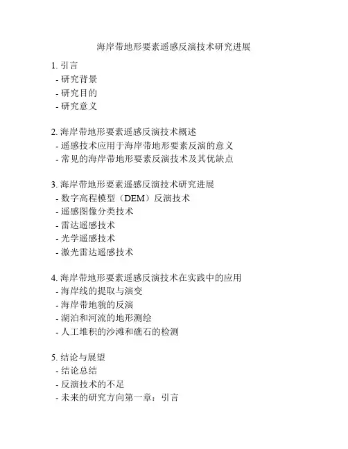 海岸带地形要素遥感反演技术研究进展