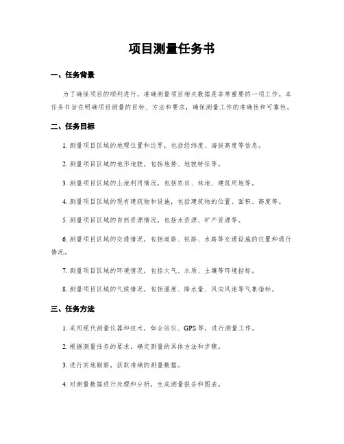 项目测量任务书