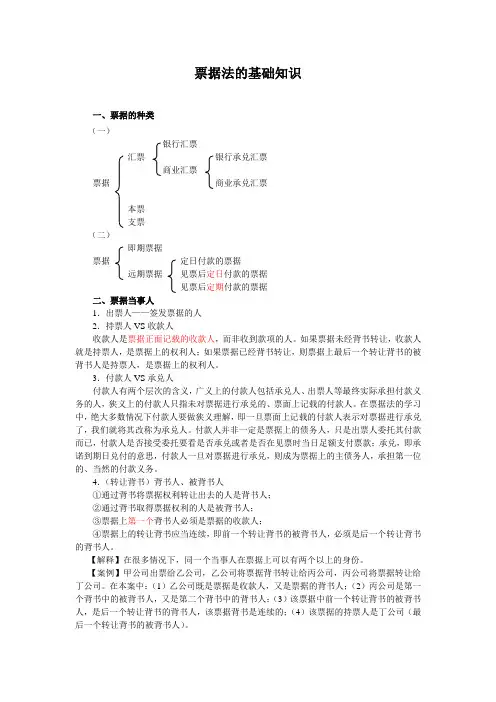 票据法的基础知识
