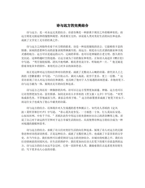 诗与远方的完美结合