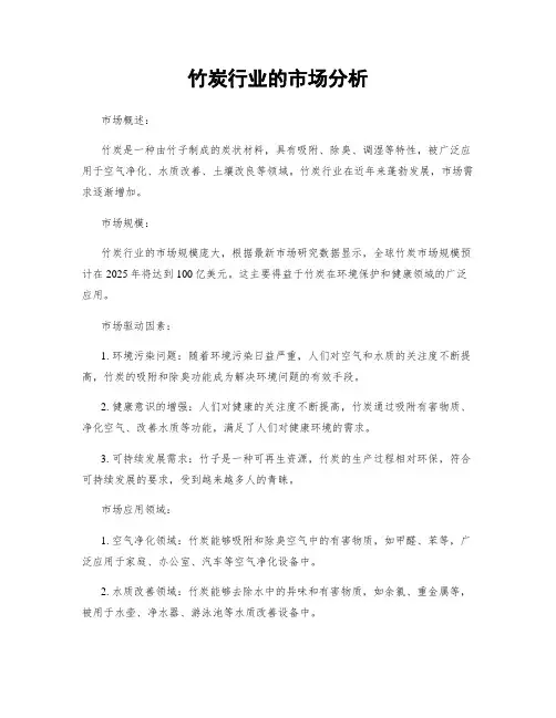 竹炭行业的市场分析