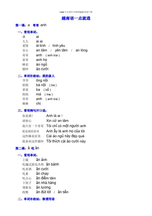 越南语一点通