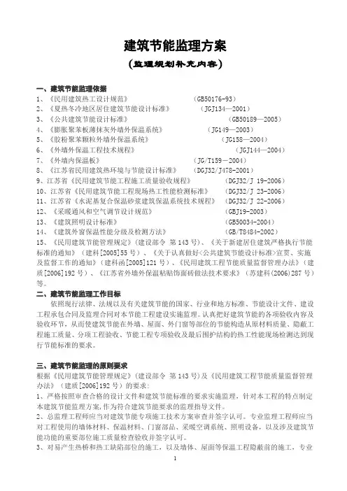 建筑节能监理方案(监理规划补充内容).doc