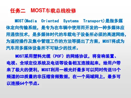 项目五 汽车车载总线系统检修(任务二 MOST车载总线检修、任务三  蓝牙技术认知 )