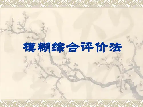 模糊综合评价法讲解