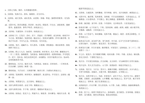 伤寒论背诵条目(考试专用版)