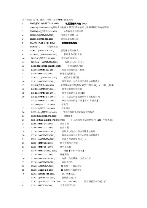 国家标准图集及地方图集目录大全新
