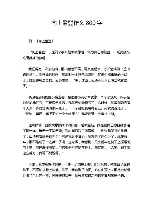 向上攀登作文800字