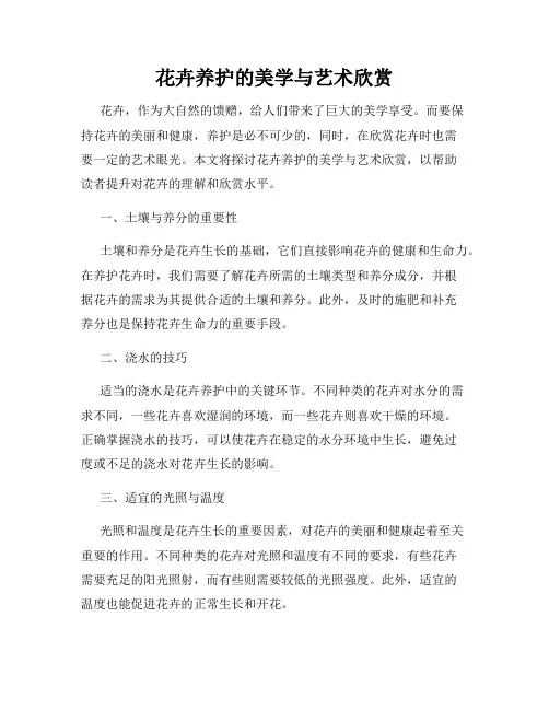 花卉养护的美学与艺术欣赏