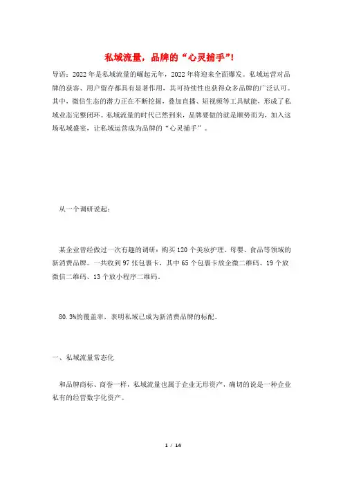 私域流量,品牌的“心灵捕手”!