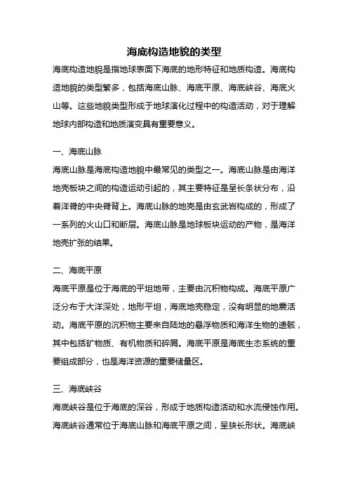 海底构造地貌的类型
