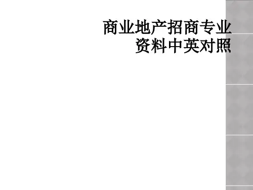商业地产招商专业资料中英对照