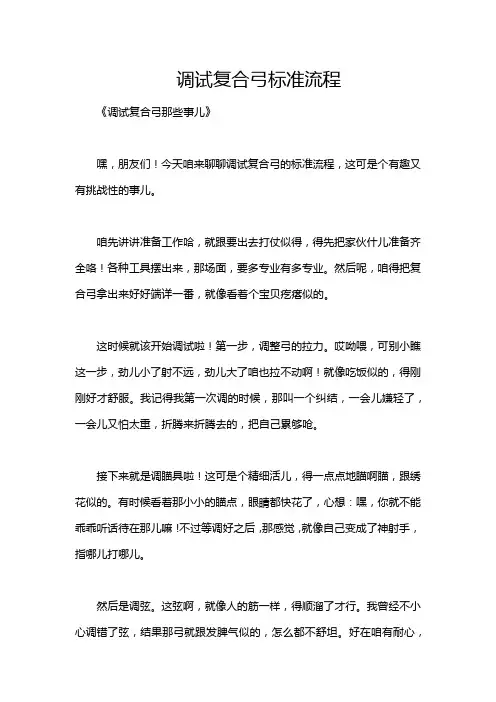 调试复合弓标准流程