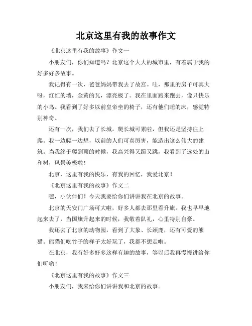 北京这里有我的故事作文