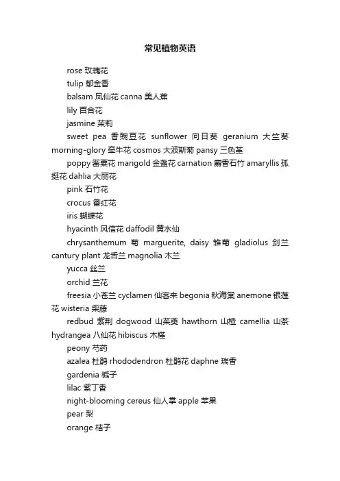 常见植物英语