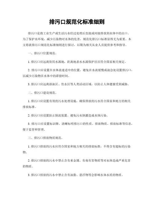 排污口规范化标准细则